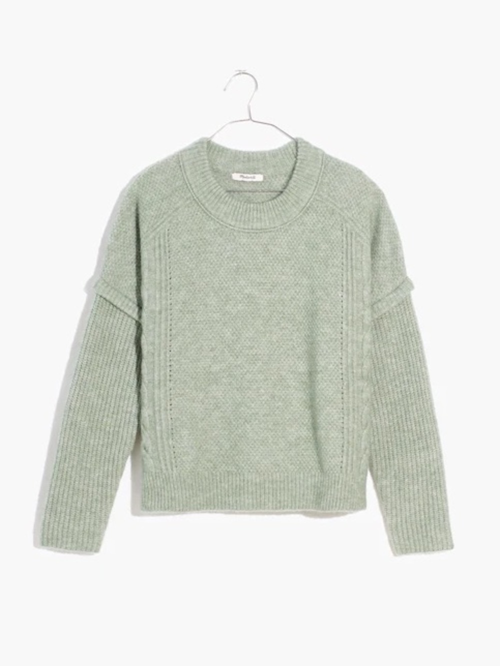 Madewell Cable Havener Pullover Sweater Size 1X Women’s Wool alpaca green fall
